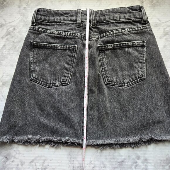 TopShop faded black denim skirt Size 2 - Picture 5 of 6